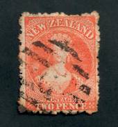 NEW ZEALAND 1862 Full Face Queen 2d Orange. Unpleasant postmark. - 39025 - Used