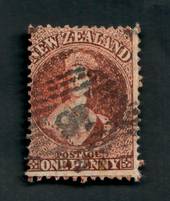 NEW ZEALAND Postmark Numeral 16 on Full Face Queen 1d Brown. Perf 12½. Watermark Large Star. No faults but the postmark covers t