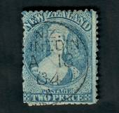 NEW ZEALAND 1862 Full Face Queen 2d Blue. Perf 13 at Dunedin . A Class cancel Dunedin. Dull corner. - 39031 - Used