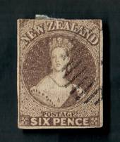 NEW ZEALAND 1855 Full Face Queen 6d Brown. SG 42. Imperf. Watermark Large Star. Three margins. Slight cut at the top. Cat val by