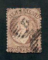 NEW ZEALAND 1862 Full Face Queen 1d Brown. Perf 12Â½. Watermark Large Star. Unattractive only due to the postmark which covers t