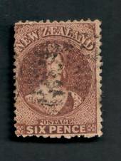 NEW ZEALAND 1862 Full Face Queen 6d Brown. Perf 12½. Watermark Large Star. Postmark light but interferes with the face. Small th