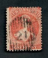 NEW ZEALAND Postmark Numeral 21 on Full Face Queen 1d Vermilion. - 39053 - Postmark