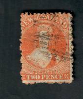 NEW ZEALAND 1862 Full Face Queen 2d Orange. Perf 12Â½. Watermark Large Star. No faults but the postmark covers the face. - 39069