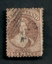 NEW ZEALAND 1862 Full Face Queen 6d Dull Red-Brown. Perf 12½. Watermark Large Star. Bottom corners a little dull. No other fault