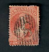NEW ZEALAND 1862 Full Face Queen 1d Red. A good red shade. Postmark 12 covers the face. - 39079 - PostalHist