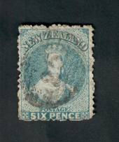 NEW ZEALAND 1862 Full Face Queen 2d Blue. Perf 12Â½. Watermark Large Star. Untidy postmark. Dull corner. Cat val by CP with faul