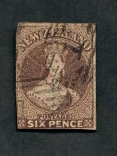 NEW ZEALAND 1855 Full Face Queen 6d Brown. Dull corner. - 39098 - Used