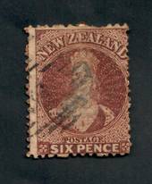 NEW ZEALAND 1862 Victoria 1st Full Face Queen 6d Brown. Watermark NZ. - 39099 - Used