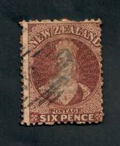 NEW ZEALAND 1862 Victoria 1st Full Face Queen 6d Brown. Watermark NZ. - 39099 - Used