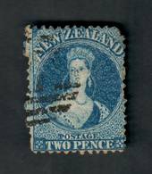 NEW ZEALAND 1862 Full Face Queen 2d Blue. Nice copy but blunt corner. - 39111 - Used