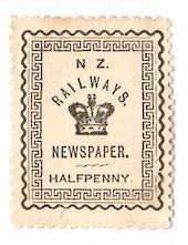 NEW ZEALAND 1890 Railway Newspapers ½d Black. - 39151 - Mint
