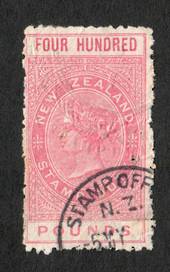 NEW ZEALAND 1880 Victoria 1st Long Type Fiscal £400 Rose with superb corner circular date stamp. Small pinhole. - 39227 - VFU