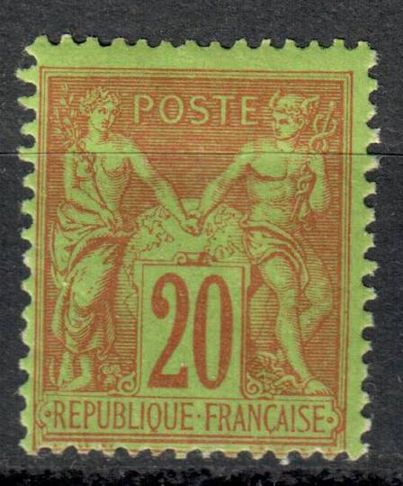 FRANCE 1877 Definitive 20c Red on yellow-green. - 39309 - LHM