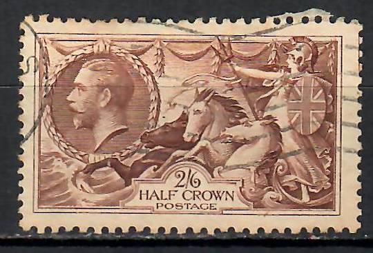 GREAT BRITAIN 1934 Geo 5th Definitive 2/6d Chocolate-Brown. Re-engraved with cross-hatching. Light roller cancel. - 39478 - FU