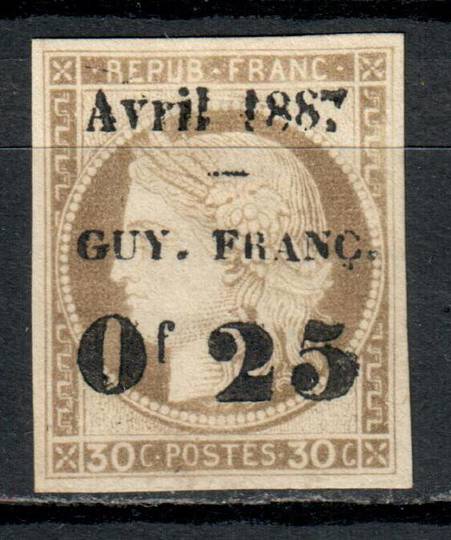 FRENCH GUIANA 1887 Surcharge on French Colonies (General Issue) 25c on 30c Drab. - 39480 - MNG