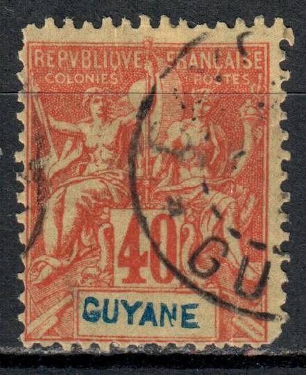 FRENCH GUIANA 1892 Definitive 40c Red on yellow. Very fine cancel. - 39495 - VFU