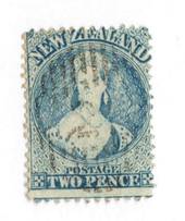 NEW ZEALAND 1862 Full Face Queen 2d Pale Blue. Worn Plate. Row 16/10. - 39536 - VFU