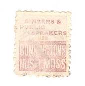 NEW ZEALAND 1882 Victoria 1st Second Sideface 2d Mauve. Perf 10. Secnd setting. Singers & Public Speakers use Bonnington's Irish