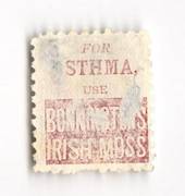 NEW ZEALAND 1882 Victoria 1st Second Sideface 2½d Blue. For Asthma use Bonningtons Irish Moss. Perf 10. In mauve. - 3972 - Used