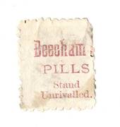 NEW ZEALAND 1882 Victoria 1st Second Sideface 2½d Blue. Beechams Pills stand unrivalled. Perf 10. In mauve. - 3974 - Used