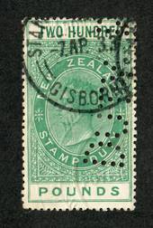 NEW ZEALAND 1880 Victoria 1st Long Type Fiscal £200 Green. Punched. - 39776 - Fiscal