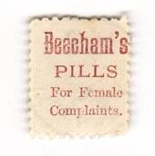 NEW ZEALAND 1882 Victoria 1st Second Sideface 6d Brown. Beechams Pills for female complaints. Perf 10. Mauve to Brown-Purple. -