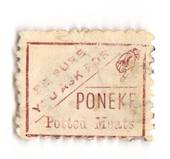 NEW ZEALAND 1882 Victoria 1st Second Sideface 6d Brown. Poneke. Perf 10. Mauve to Brown-Purple. - 3984 - Used