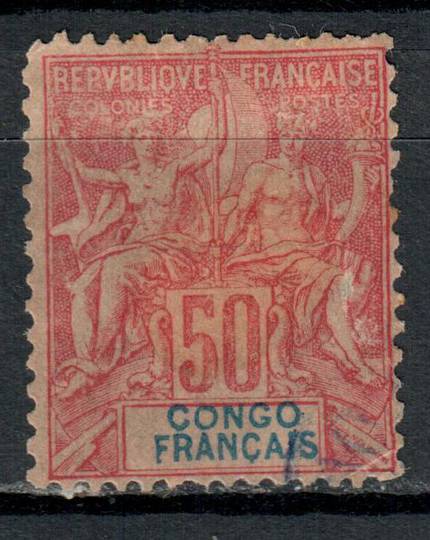FRENCH CONGO 1892 Definitive 50c Carmine on rose. Some adhesion. - 39848 - Mint
