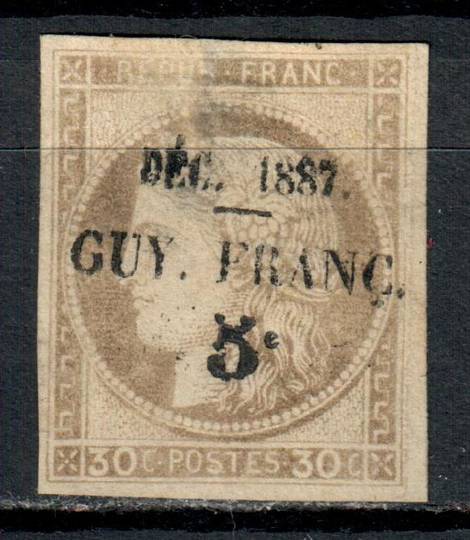 FRENCH GUIANA 1887 Surcharge 5c on 30c Drab. Not the greatest example. - 39893 - Mint