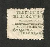 NEW ZEALAND 1882 Victoria 1st Second Sideface 2d Lilac. Perf 10. Advert in Green. Truebridge Miller . ..........................