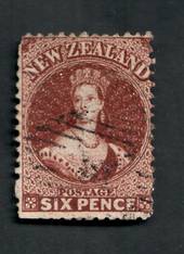 NEW ZEALAND 1862 Full Face Queen 6d Brown. Light cancel. Attractive copy. Dull top corner. - 39991 - FU