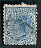 NEW ZEALAND 1882 Victoria 1st Second Sideface 8d Blue. Perf 10. 3rd setting in Brown-Purple. Sunlight Soap. - 4004 - FU
