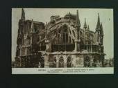 Two Postcards of Rhems Cathedral before and after the War. - 40059 - Postcard