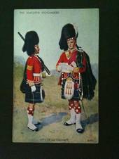 Coloured postcard by Valentines of the Seaforth Highlanders, Officer and Sentry. Art card. - 40060 - Postcard