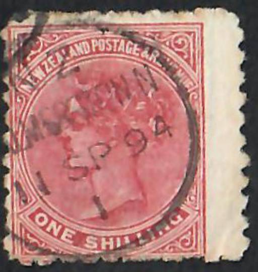 NEW ZEALAND 1882 Victoria 1st Second Sideface 1/- Red-Brown. Perf 10. 3rd setting in Red to Brown-Red. Truebridge Miller. Wing m
