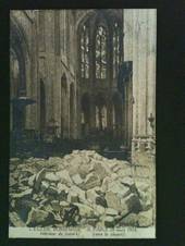 FRANCE 1918 L'Eglise Bombardee a Paris 29 Mars 1918. Interieur de Saint-Gervais. Deux Carte Postale. Vers le portail et vers le