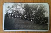 EGYPT Real Photograph of Soldiers having Lunch at the Delta Barrage. Corners rounded. Showing it age. WW2. It is a postcard. - 4