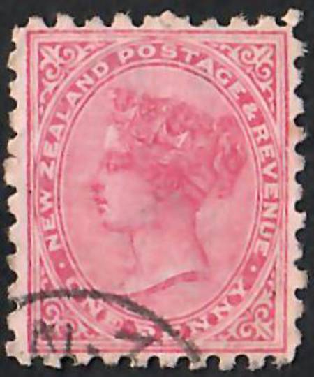 NEW ZEALAND 1882 Victoria 1st Second Sideface 1d Red. Lochhead's Wertheim Sewing Machines. Branches Everywhere.  Second setting.