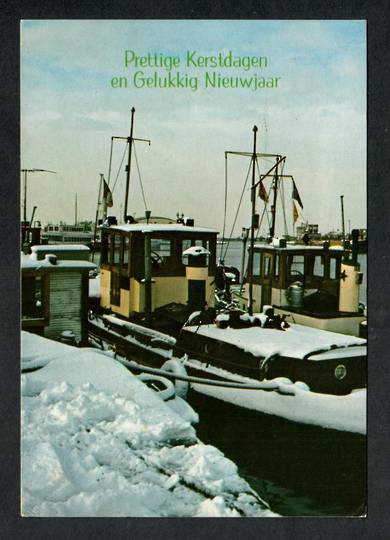 HOLLAND Modern Coloured Postcard of Fishing Boats in Port. - 40202 - Postcard
