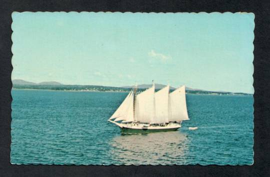 USA Coloured postcard of Steamer Harvard passing Mile Rock Lighthouse San Francisco. Poor condtion. - 40204 - Postcard