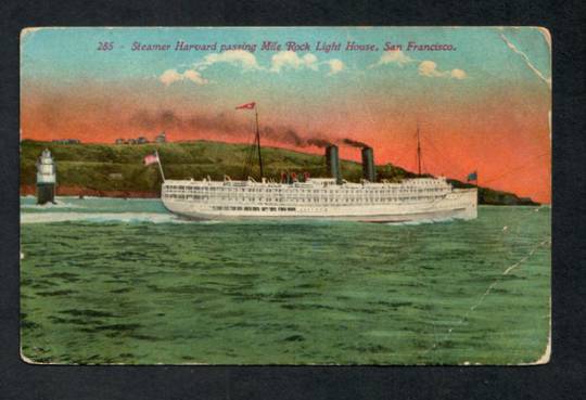 USA Coloured postcard of Victory (three masted schooner) Maine. - 40205 - Postcard