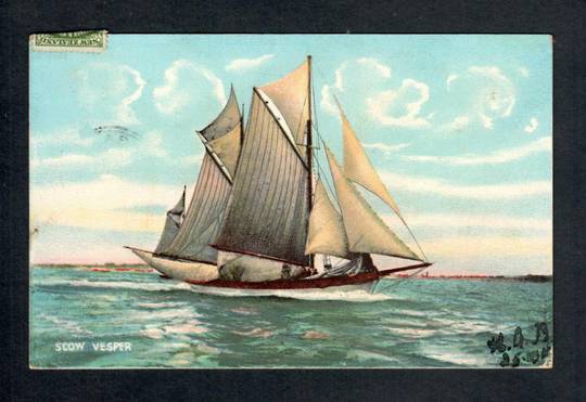 Coloured postcard by Winkleman of the Scow Vespar. - 40243 - Postcard