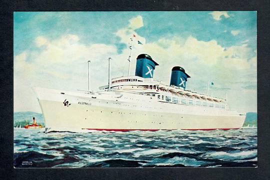 Coloured postcard of Chandris Lines SS Australis. - 40257 - Postcard