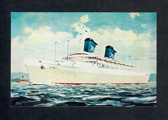 Coloured postcard of Chandris Lines S S Australis. - 40259 - Postcard