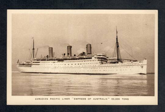 Sepia Postcard of Canadian Pacific Liner "Empress of Australia". - 40273 - Postcard