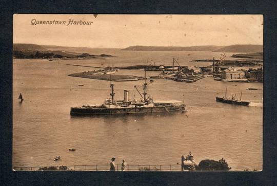 IRELAND Sepia Postcard of Queenstown Harbour. - 40285 - Postcard