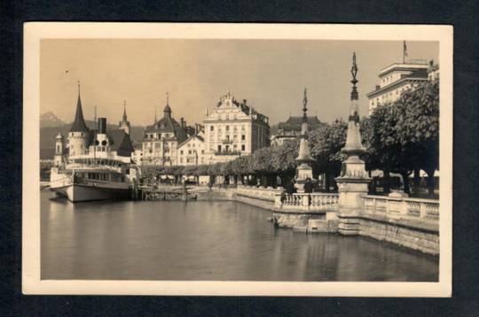SWITZERLAND Postcard of the quay at Luzerne. Nice view of Steamer. - 40305 - Postcard