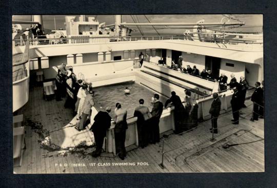 Real Photograph of P & O Iberia. First Class Swimming Pool. - 40309 - Postcard