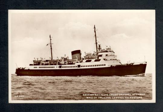 BR Cross Channel Steamer Maid of Orleans leaving Folkstone. Real Photograph - 40322 - Postcard